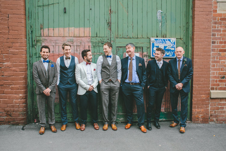 Mismatched Groomsmen Industrial Indie Autumn City Wedding http://www.elliegracephotography.co.uk/