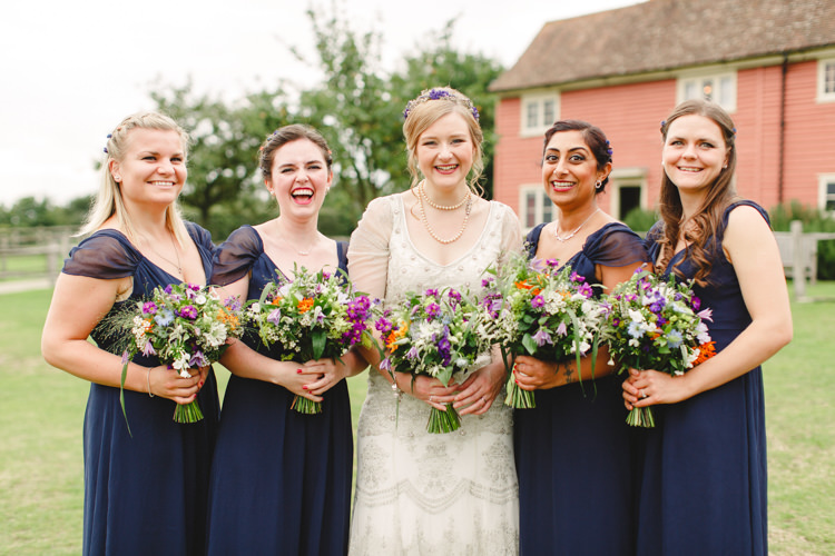 Navy Blue Bridesmaid Dresses Cap Sleeve Charming Floral Filled Wedding http://www.francessales.co.uk/