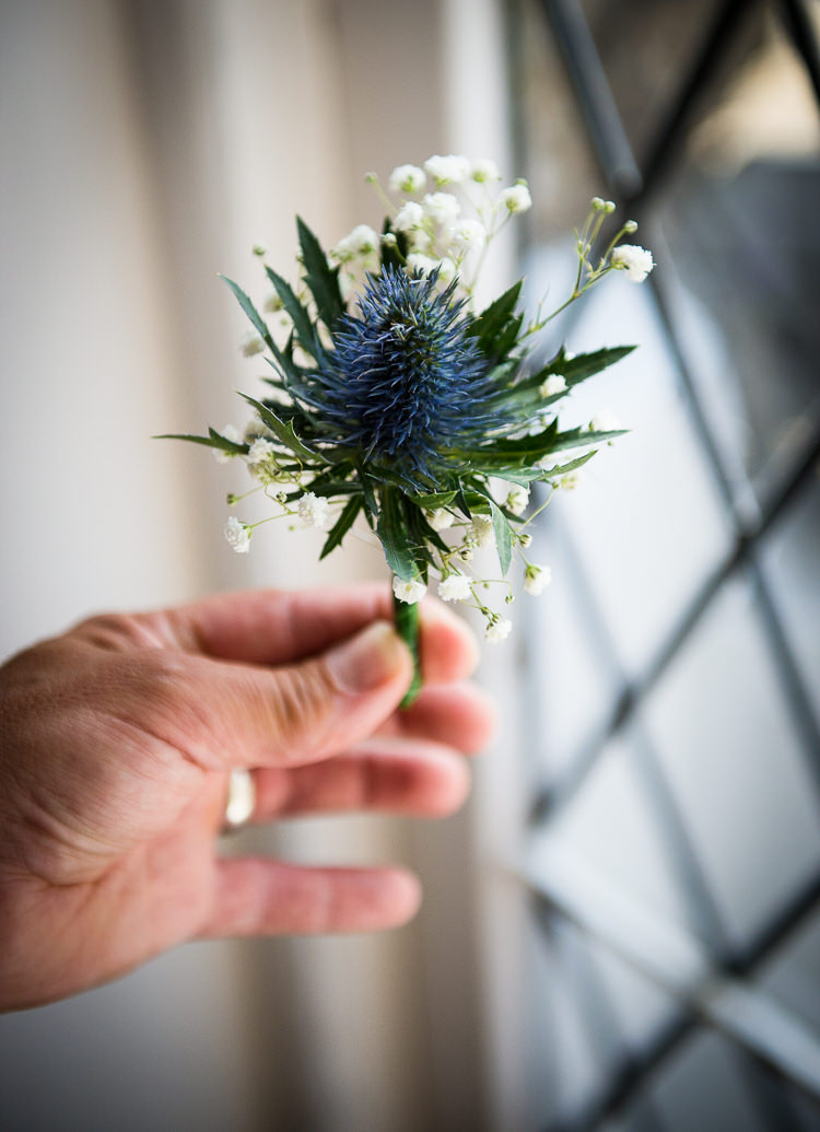 Thistle Buttonhole Colourful DIY Village Fete Wedding http://jamesgristphotography.co.uk/blog/