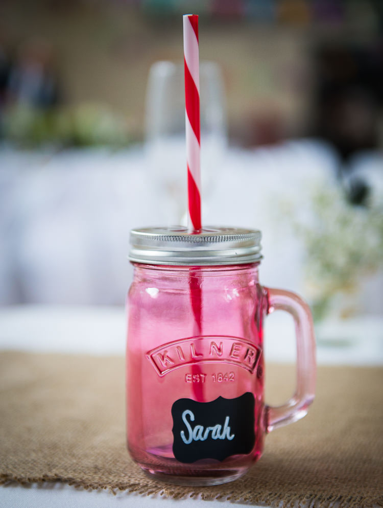 Kilner Jar Drinks Favours Glasses Colourful DIY Village Fete Wedding http://jamesgristphotography.co.uk/blog/
