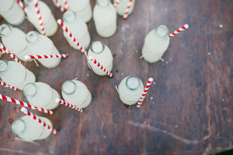 Milk Bottle Drinks Straws Intimate Italian Rose Garden Wedding http://landvphotography.it/