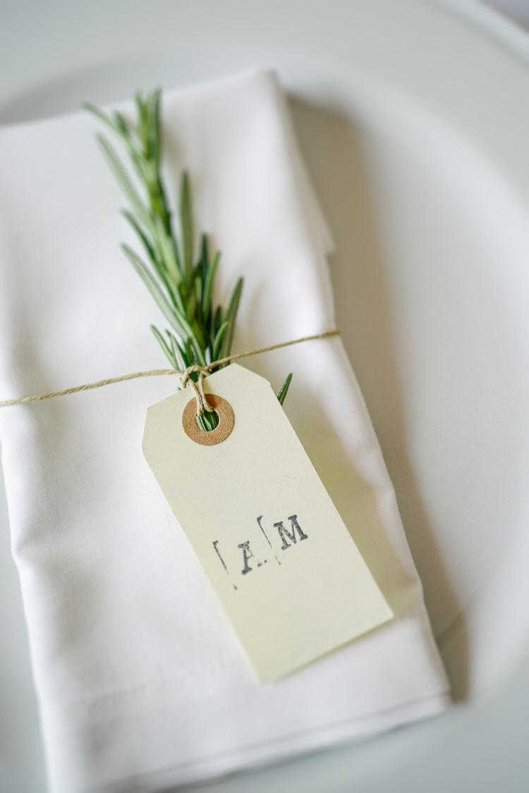 Rosemary Luggage Tag Place Setting Decor Name Intimate Italian Rose Garden Wedding http://landvphotography.it/