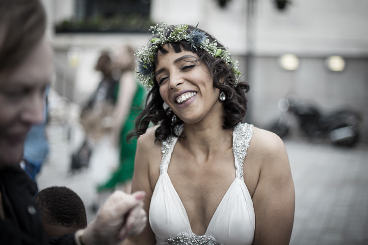 Flower Crown Bride Bridal Moroccan Feasting Bohemian Wedding http://www.contemporary-wedding.com/
