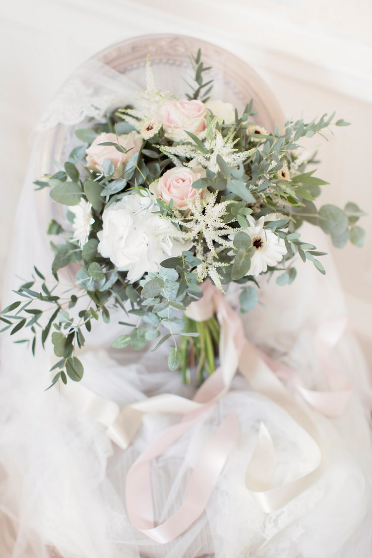 Pink White Peony Rose Ribbons Bouquet Flowers Bride Bridal Romantic Metallic Blush Wedding http://www.craigsandersphotography.co.uk/