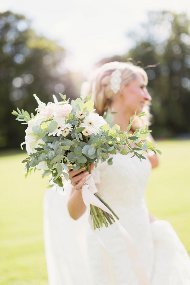 Pink White Peony Rose Ribbons Bouquet Flowers Bride Bridal Romantic Metallic Blush Wedding http://www.craigsandersphotography.co.uk/