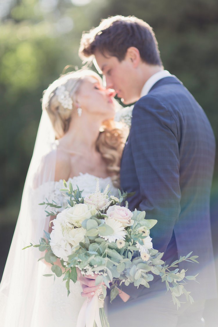 Pink White Peony Rose Ribbons Bouquet Flowers Bride Bridal Romantic Metallic Blush Wedding http://www.craigsandersphotography.co.uk/
