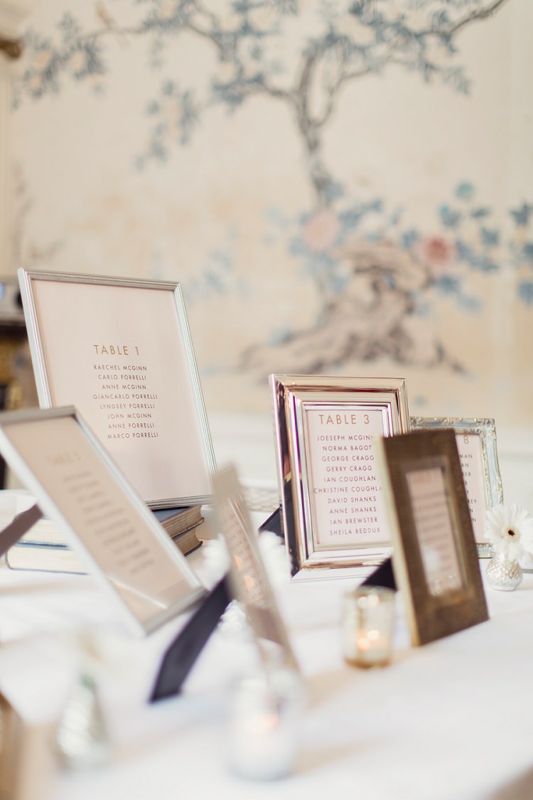 Frame Seating Table Plan Chart Romantic Metallic Blush Wedding http://www.craigsandersphotography.co.uk/