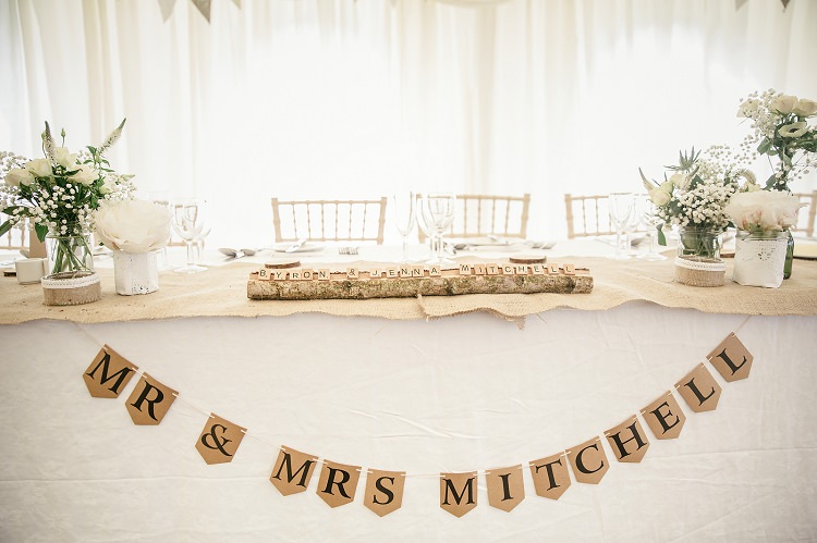 Personalised Bunting Top Table Scottish Beach Wedding http://www.kat-hill.com/