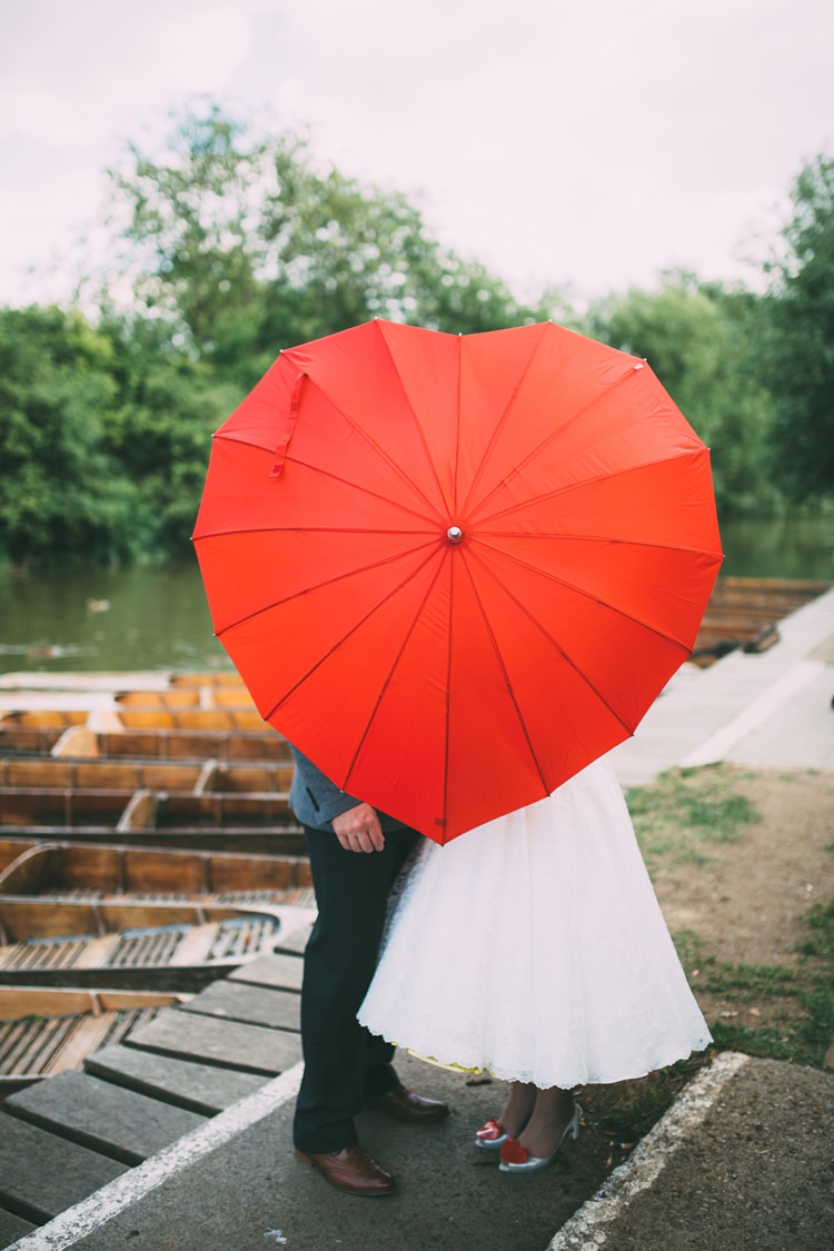 Red Heart Umbrella Quirky Modern Yellow Grey City Wedding http://jenmarino.com/