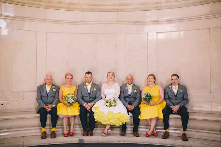 Quirky Modern Yellow Grey City Wedding http://jenmarino.com/