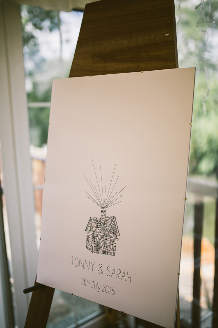 Up Finger Print Guest Book Art Poster Quirky Modern Yellow Grey City Wedding http://jenmarino.com/