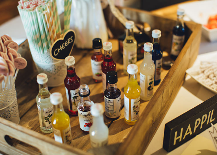 Prosecco Bar Station Drinks Pale Pink & Lace Farm Wedding http://hbaphotography.com/