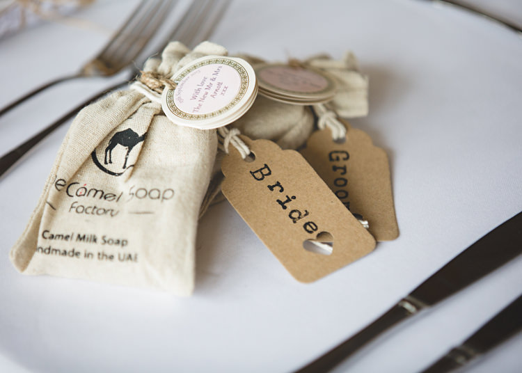 Soap Favours Luggage Tags Pale Pink & Lace Farm Wedding http://hbaphotography.com/