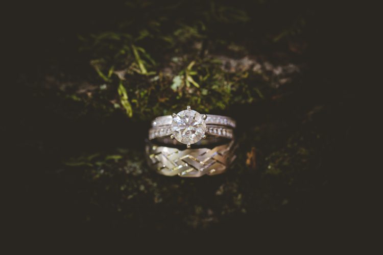 Rings Bands Engagement Diamond Princess Whimsical Woodland Earthy Wedding Georgia http://www.ambercatherphotography.com/