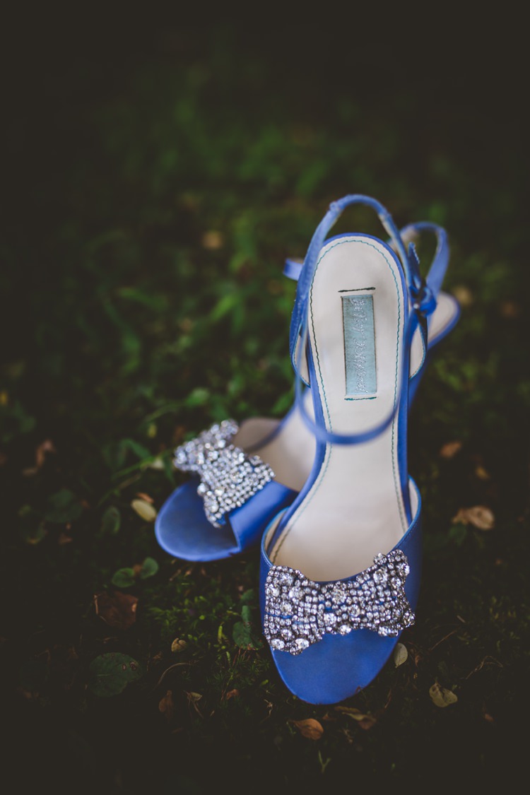 Blue Shoes Heels Bride Bridal Bow Diamonte Whimsical Woodland Earthy Wedding Georgia http://www.ambercatherphotography.com/