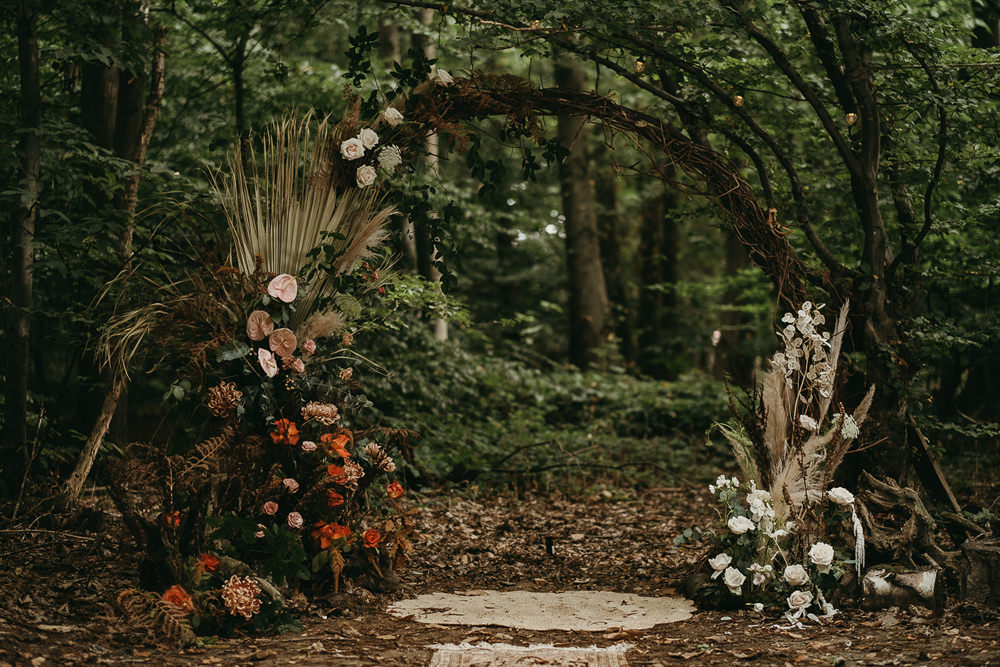 Wedding Backdrop Branches Tom Jeavons Photography