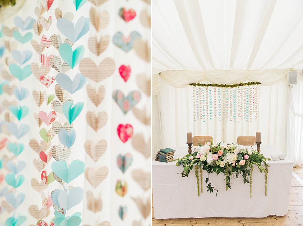 Wedding Backdrop Paper Hearts Folega Photography