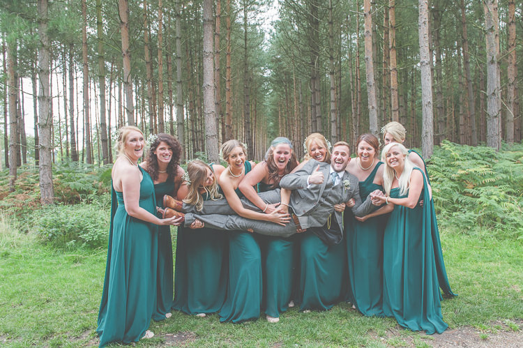 Long Green Bridesmaid Dresses Quirky Natural Woodland Wedding http://lisahowardphotography.co.uk/
