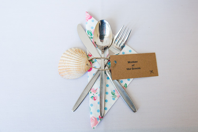 Shell Luggage Tag Place Names Pretty Home Made Country Village Hall Wedding http://www.alexapoppeweddingphotography.com/