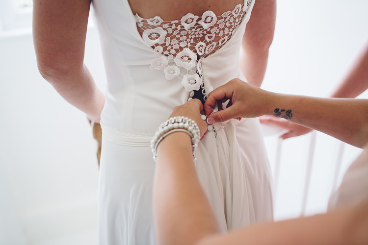 Crochet Back Dress Bride Bridal Gown Low Key Hand Made Wedding http://www.kategrayphotography.com/