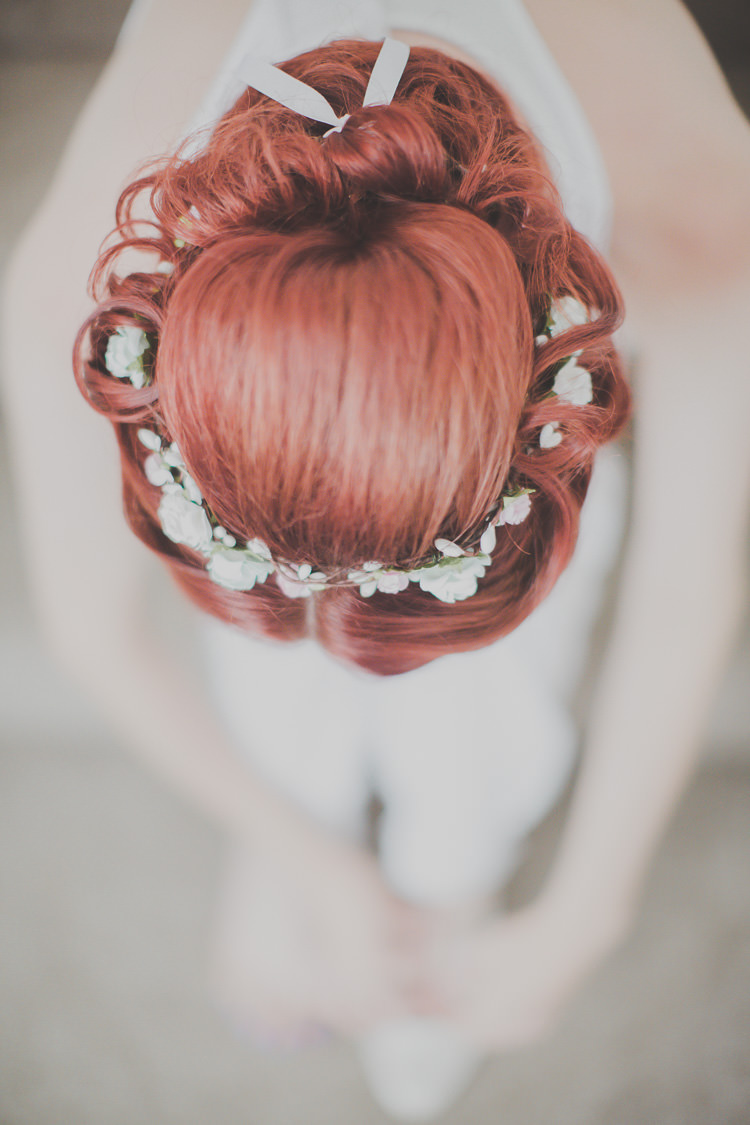 Flower Crown Ribbon Headddress Bride Bridal Hair Red Style Quirky Cute Pastel Wedding http://www.ferriphotography.co.uk/