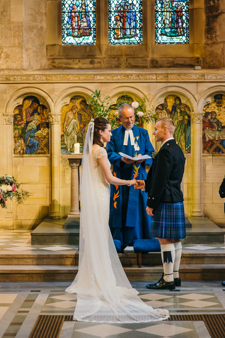 St Andrews St Salvators Chapel Modern Natural Pink Metallic Wedding http://photosbyzoe.co.uk/