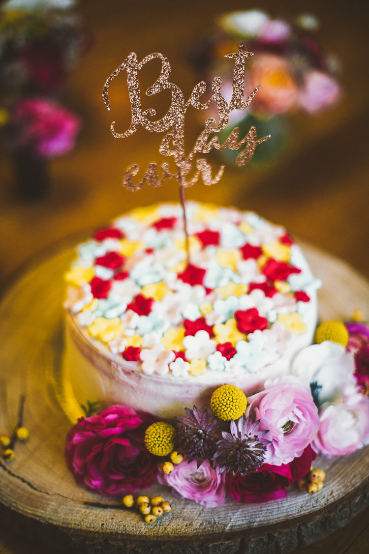 Glitter Cake Topper Best Day Ever Whimsical Vibrant Multicolour Wedding Ideas http://hecapture.fr/