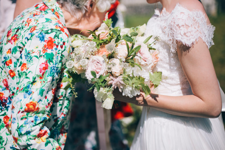 Peach Pink Roses Bouquet Bride Bridal Happy Summer Peach Marquee Wedding http://katherinemager.com/