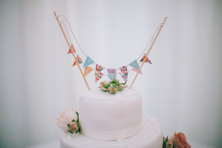 Bunting Cake Topper Marks Spencer Happy Summer Peach Marquee Wedding http://katherinemager.com/