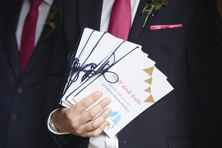 Bunting Stationery Order Service Handmade Fuchsia Navy Farm Wedding http://www.nataliejweddings.com/