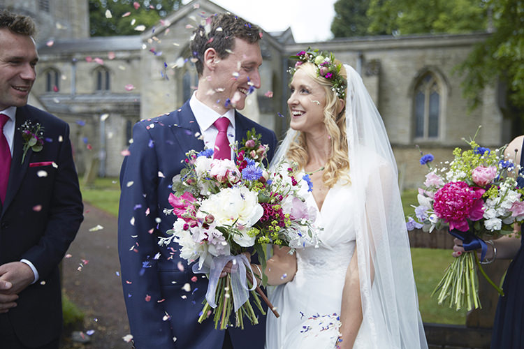 Confetti Throw Handmade Fuchsia Navy Farm Wedding http://www.nataliejweddings.com/