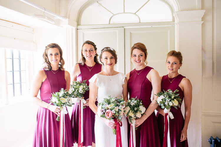 Short Bridesmaid Dresses Bicycle Rich Plum Stylish Relaxed Wedding http://albertpalmerphotography.com/