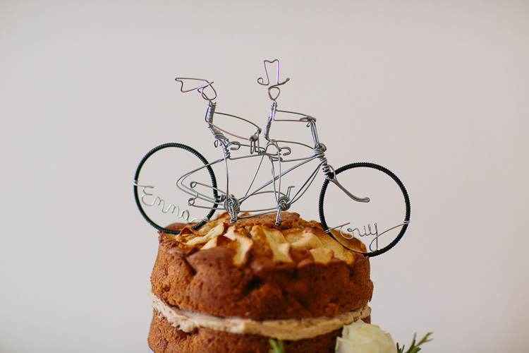 Cake Topper Bicycle Rich Plum Stylish Relaxed Wedding http://albertpalmerphotography.com/