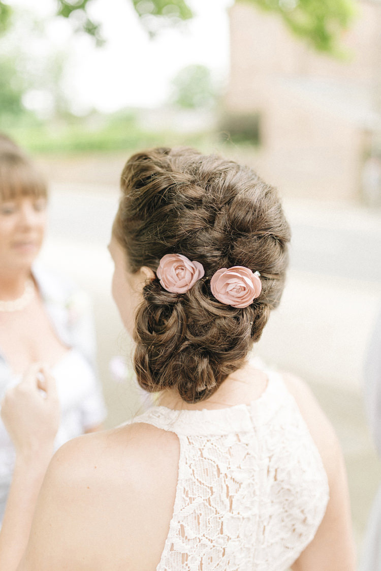 Bridesmaid Hair Style Up Do Plait Braid Flowers Chic Pastel City Wedding http://sarahjaneethan.co.uk/
