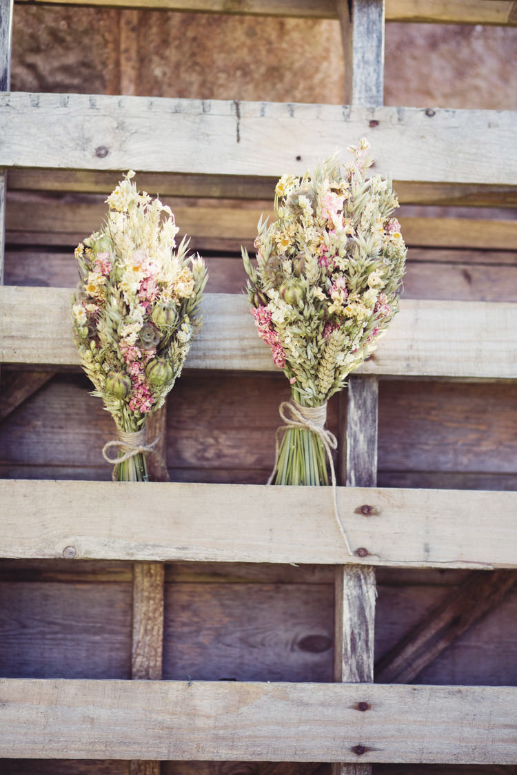 Dried Flowers Bouquets Bride Bridal Colourful Crafty Country Spring Village Wedding http://myfabulouslife.co.uk/