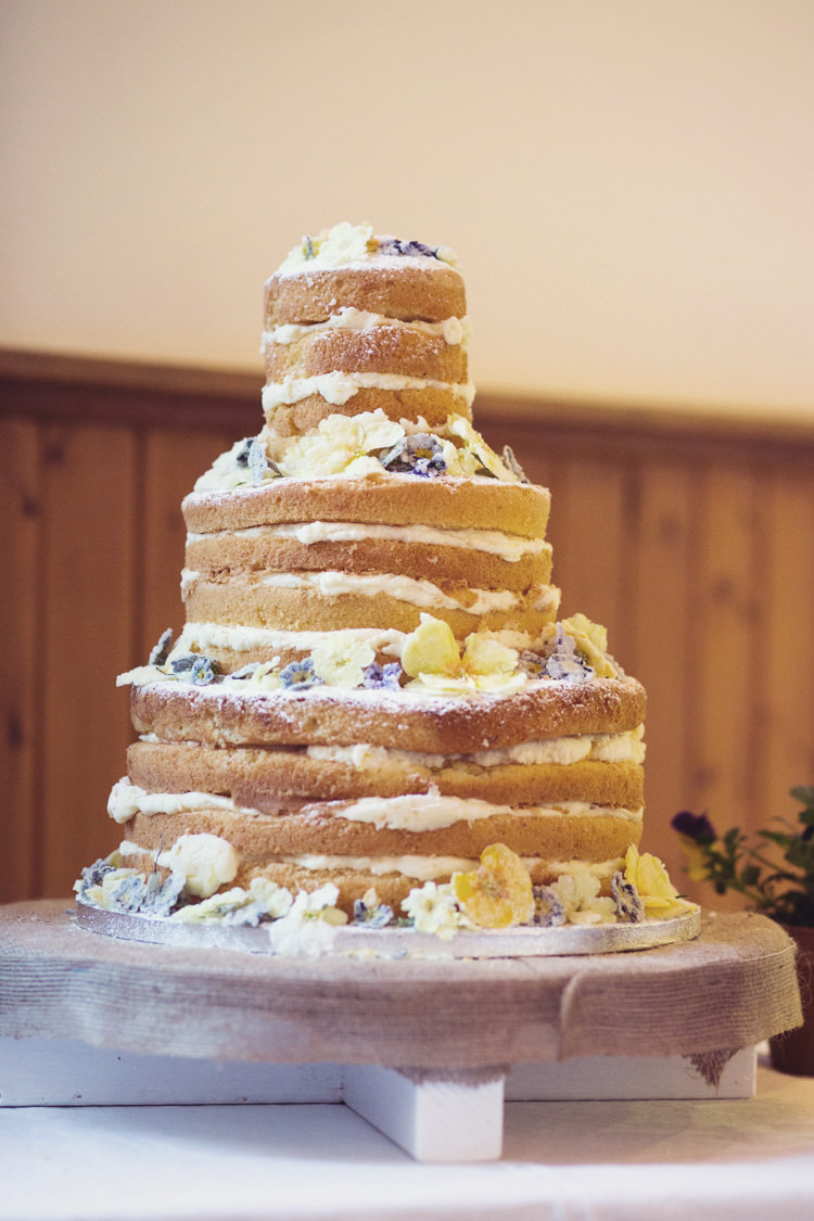 Naked Cake Sponge Layer Fruit Flowers Icing Colourful Crafty Country Spring Village Wedding http://myfabulouslife.co.uk/