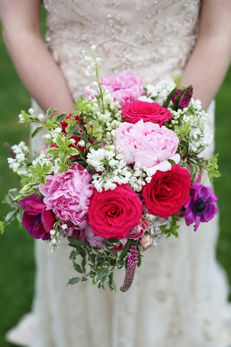 Peony Rose Bouquet Bride Bridal Flowers Colourful Home Made Spring Wedding http://www.jadelisaphotography.com/