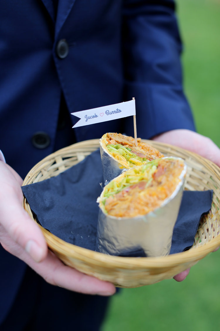 Burrito Food Colourful Home Made Spring Wedding http://www.jadelisaphotography.com/