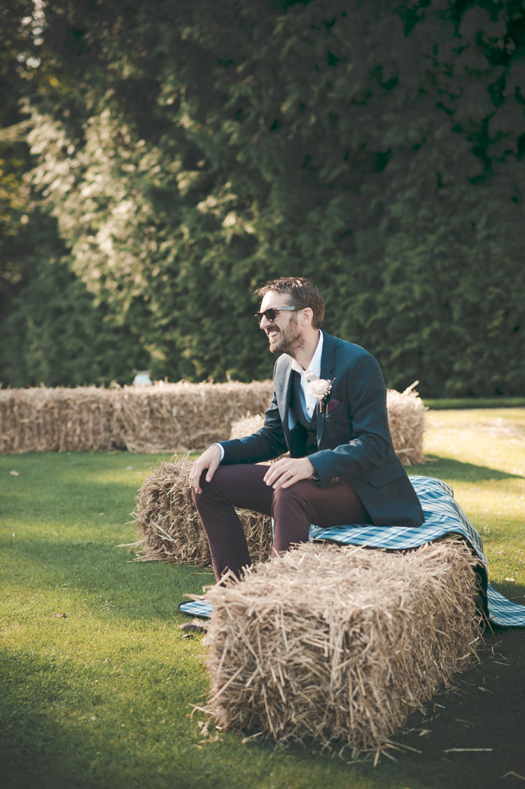 Ted Baker Groom Red Trousers Navy Jacket Beautiful Summer Garden Party Wedding http://divinedayphotography.com/