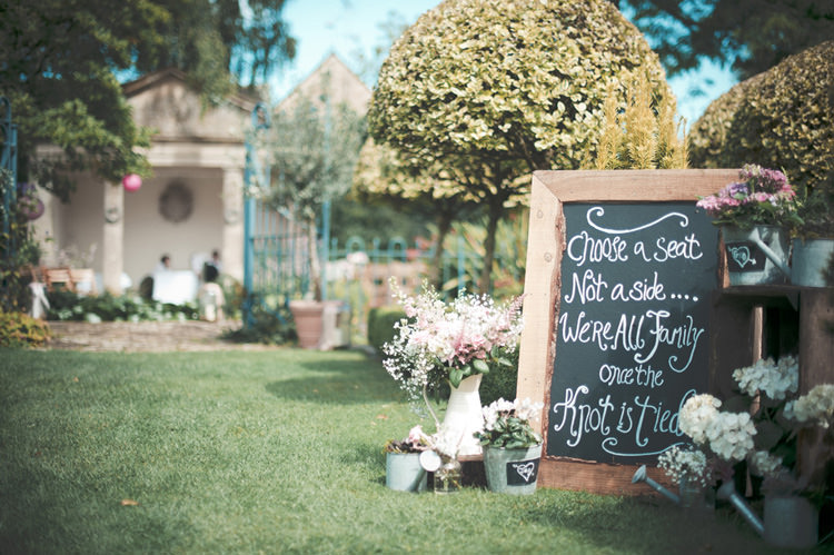 Black Board Chalk Sign Beautiful Summer Garden Party Wedding http://divinedayphotography.com/