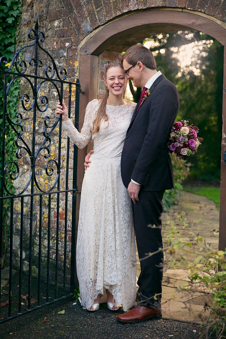 1930s Dress Lace Bride Bridal Sleeves Vintage Autumn School Wedding http://www.rachaeledwardsphotography.co.uk/