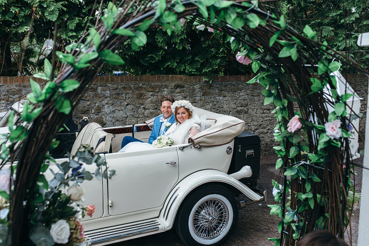 Classic Car Bride Groom Stylish Relaxed Secret Garden Wedding http://www.gregcoltmanphotography.com/