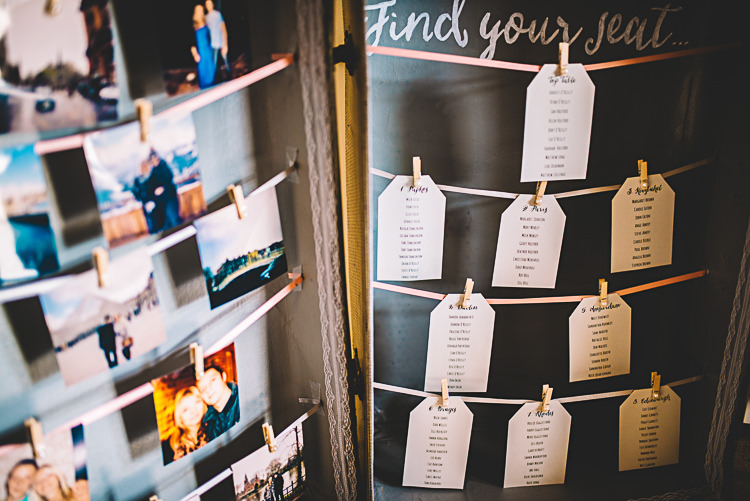 Suitcase Seating Table Plan Chart Magical Grey Coral Barn Wedding http://www.stevebridgwoodphotography.co.uk