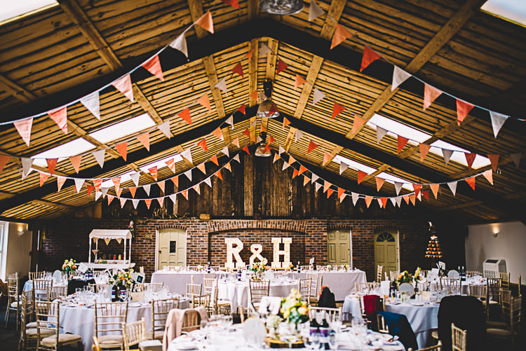 Bunting Lights Magical Grey Coral Barn Wedding http://www.stevebridgwoodphotography.co.uk