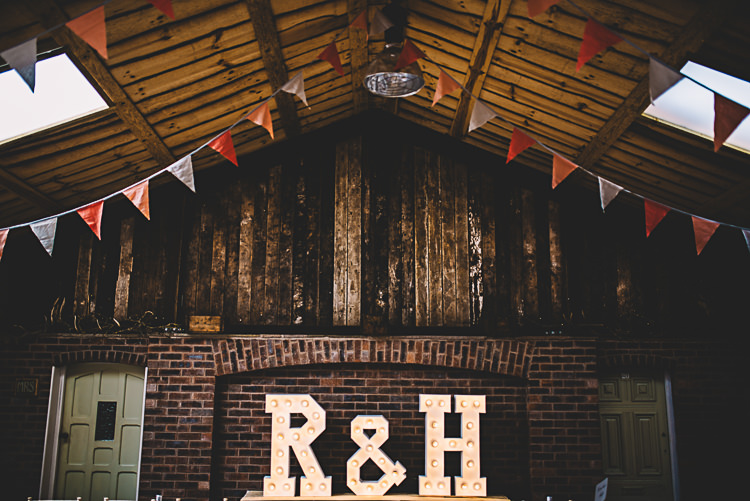 Letter Lights Magical Grey Coral Barn Wedding http://www.stevebridgwoodphotography.co.uk