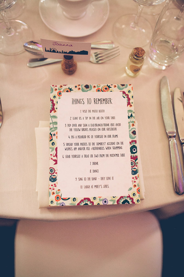 Floral Stationery Instructions Colourful Fun London Wedding http://storyandcolour.co.uk/