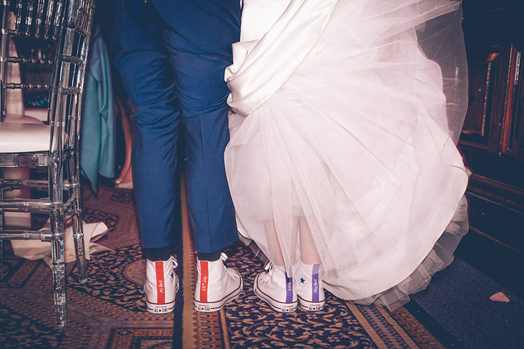 Bride Groom Custom Converse Colourful Fun London Wedding http://storyandcolour.co.uk/