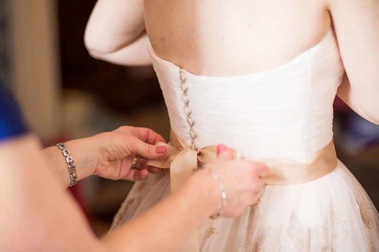 Bow Sash Ribbon Dress Gown Bride Bridal Pretty Pink Green Winter Wedding http://www.lynseygracephotography.com/