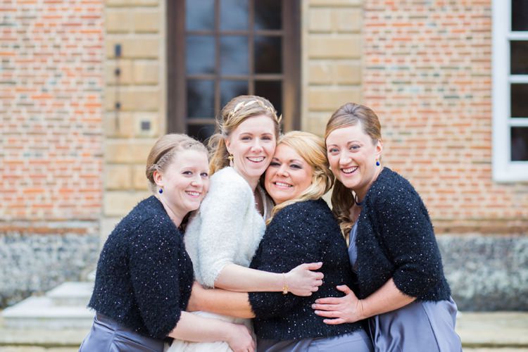Bridesmaids Sparkly Cardigans Sequins Pretty Pink Green Winter Wedding http://www.lynseygracephotography.com/