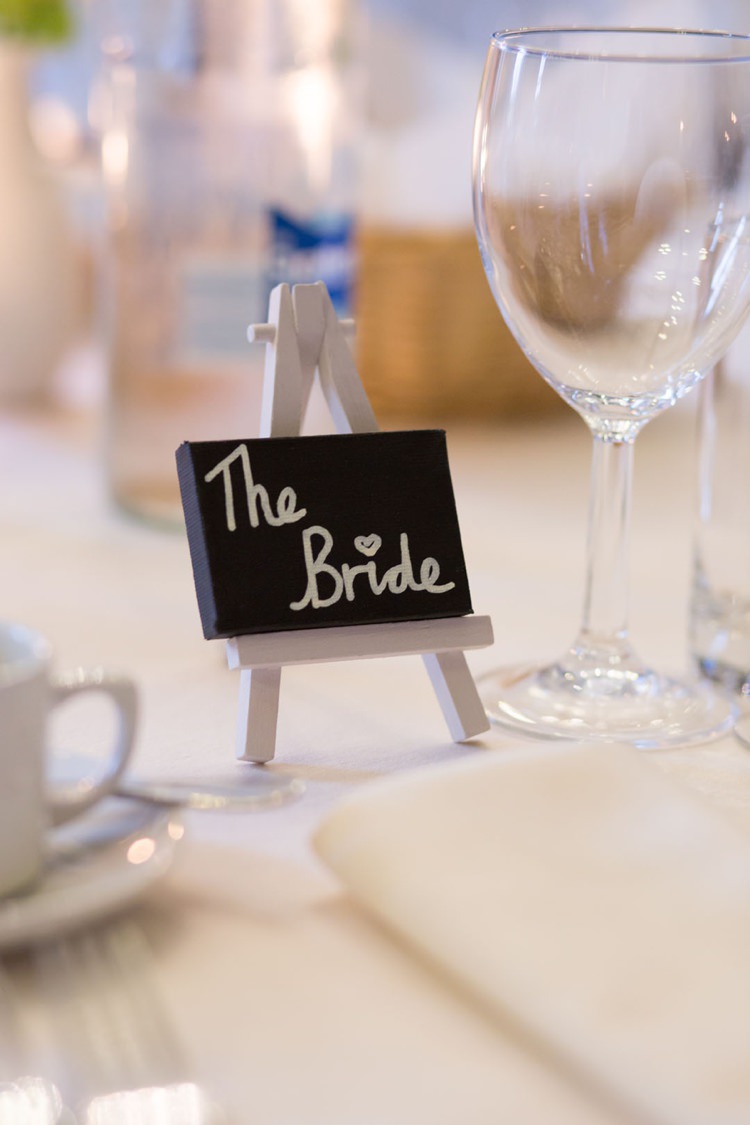 Chalk Board Black Place Name Setting Card Pretty Pink Green Winter Wedding http://www.lynseygracephotography.com/